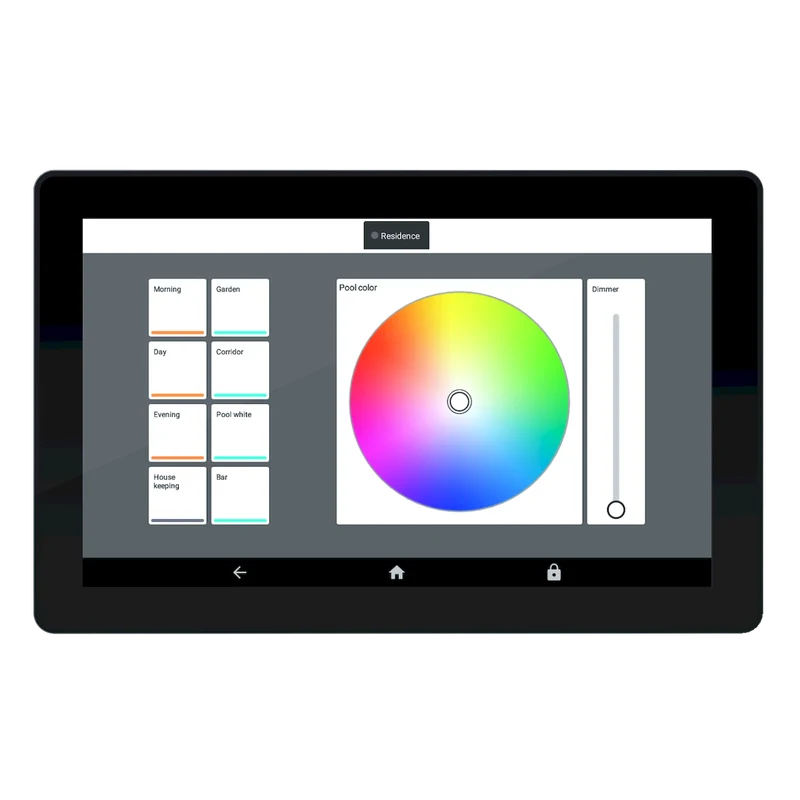 7" wall-mounted touch screen for remote control with built-in Ethernet and WiFi conections. Comes with pre-loaded Arcolis apps.