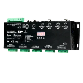 DMX+RDM Decoder: 25CH (5x5CH) with XLR3, XLR5 and RJ45 connections