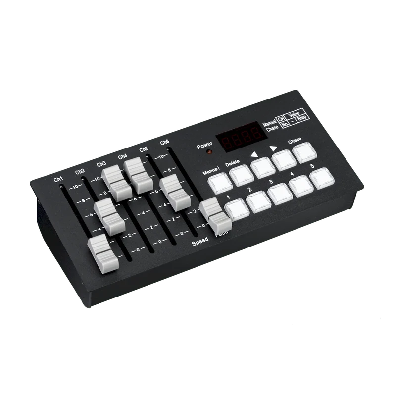 DMX512 Slider Controller, 30CH, 6 slide, 9-12V DC input